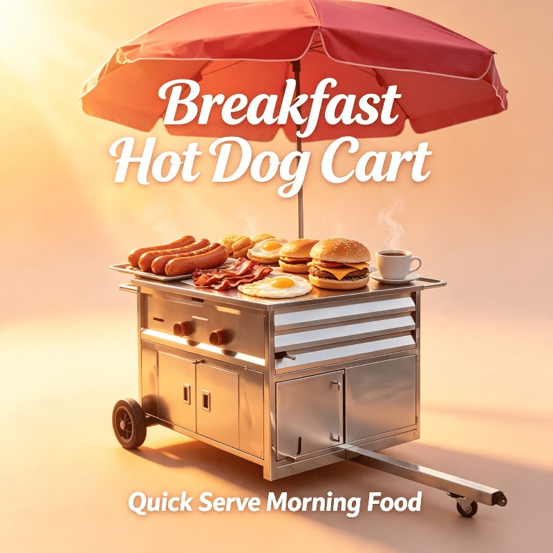 Compact Mobile Snack Food Cart - Hot Dog Vending Cart ulasan dan harga