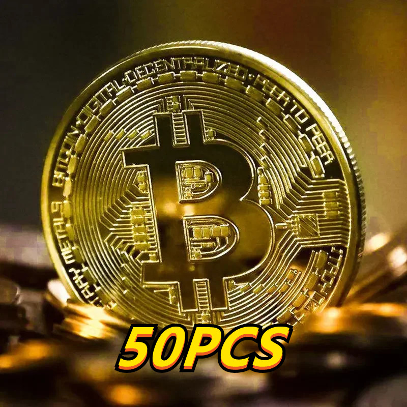 60-2PCS Gold Plated Bitcoin Co - Arcade Game Coin ulasan dan harga